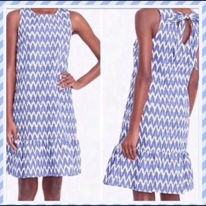J. Crew Linen & Cotton Blend Zig Zag Dress Size XS